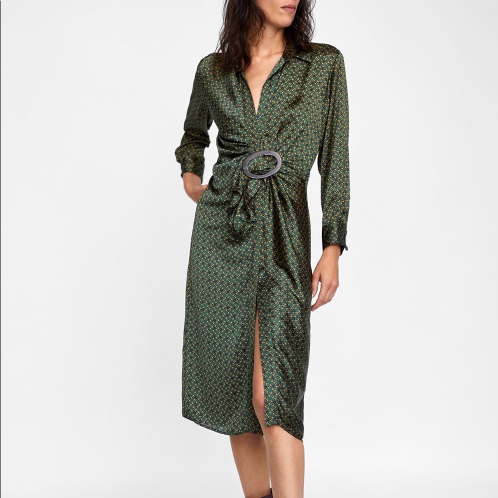Zara Printed dress with buckle